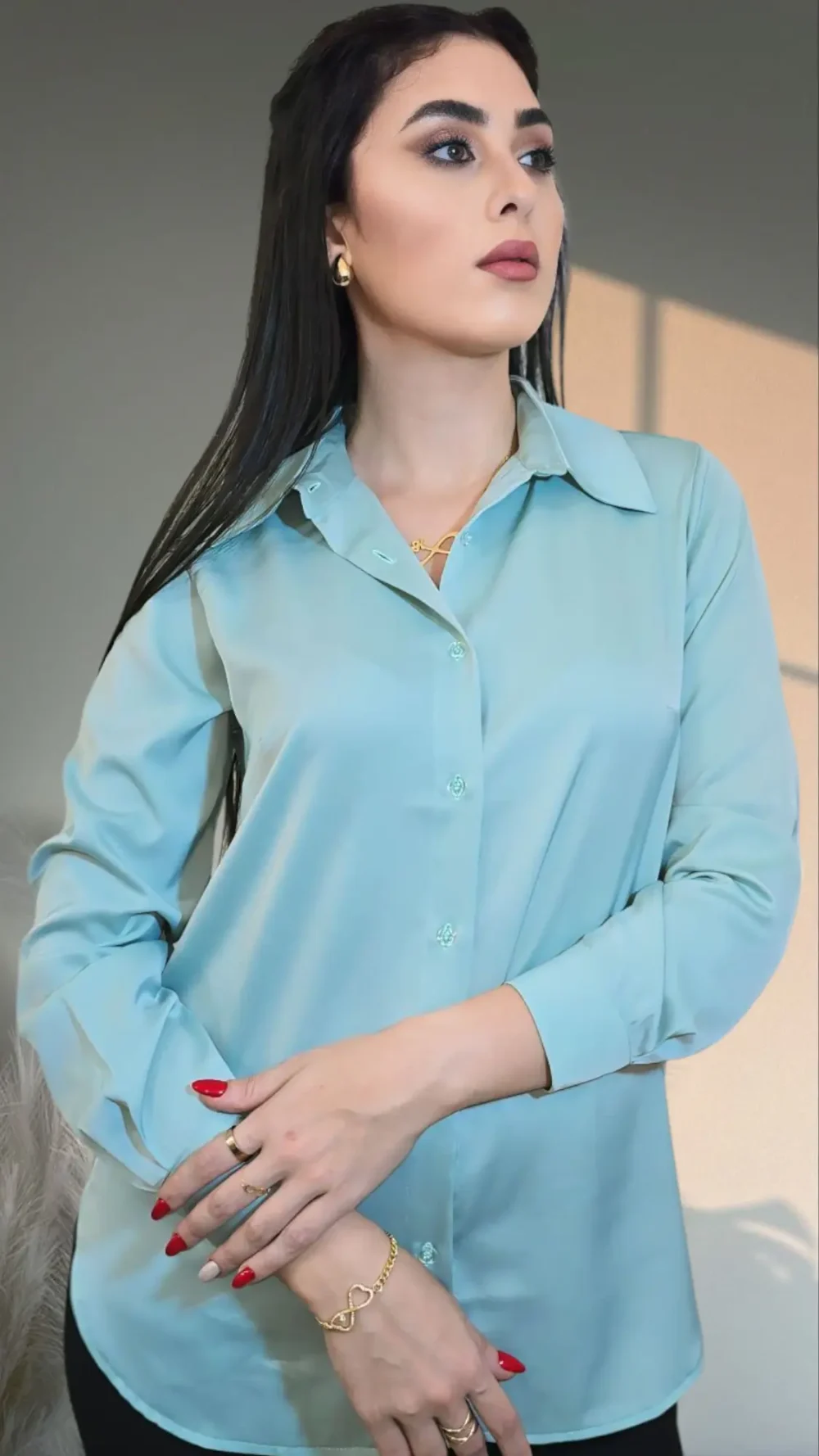 Satin relaxed shirt